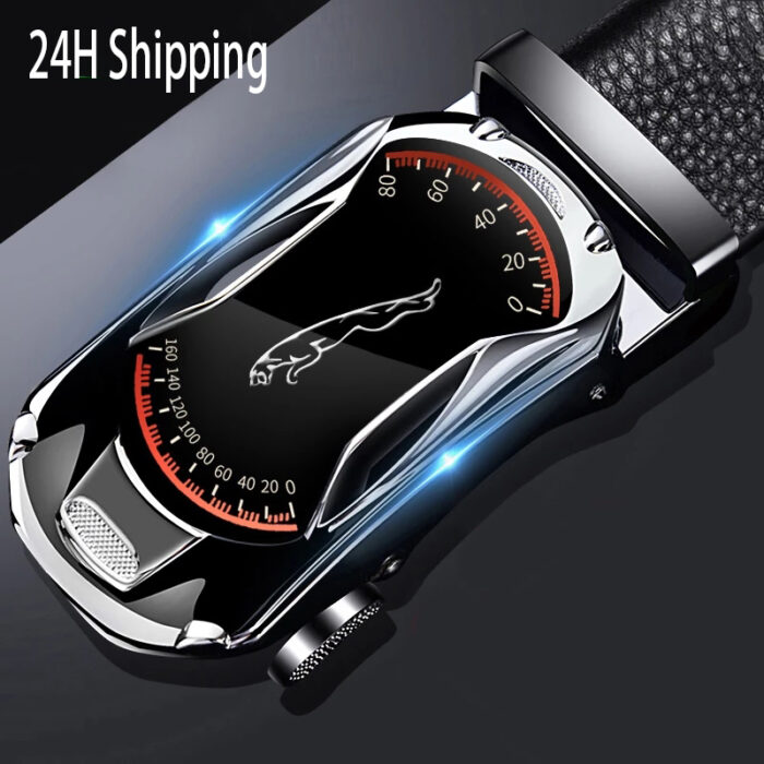 Sports Car Brand Belt with Automatic Buckle and Genuine Leather 1