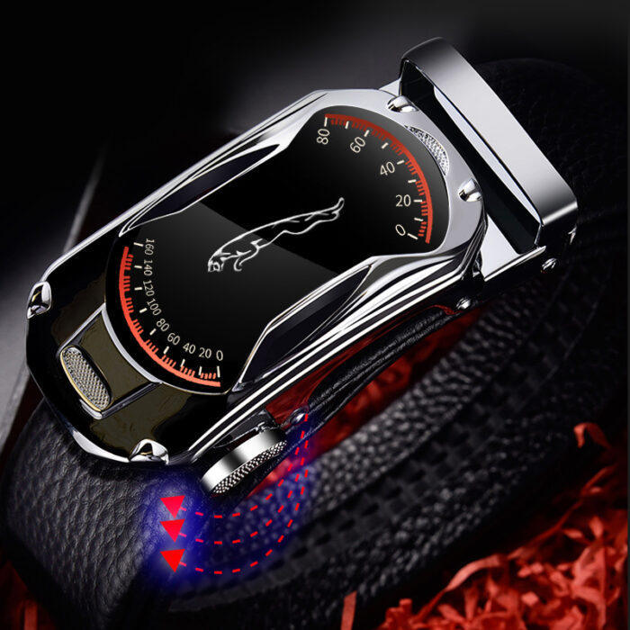 Sports Car Brand Belt with Automatic Buckle and Genuine Leather 4