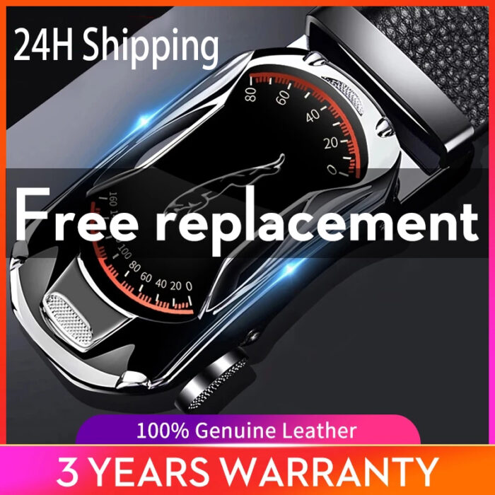 Sports Car Brand Belt with Automatic Buckle and Genuine Leather 2