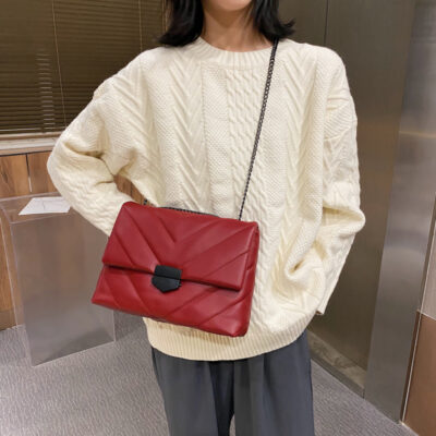 LeftSide Embroidery Thread Small PU Leather Crossbody Bags for Women 16