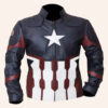 Avengers Endgame Captain America genuine leather jacket front view