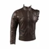 Bucky Barnes Inspired Brown One-Sleeve Leather Jacket