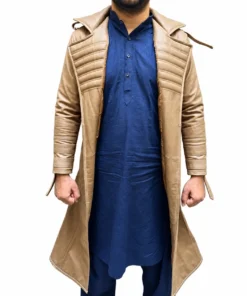 Gambit Inspired Tan Leather Long Coat