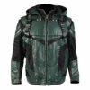 Green Arrow Season 5 Inspired Hooded Leather Jacket