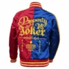 Harley Quinn Inspired Red and Blue Satin Jacket