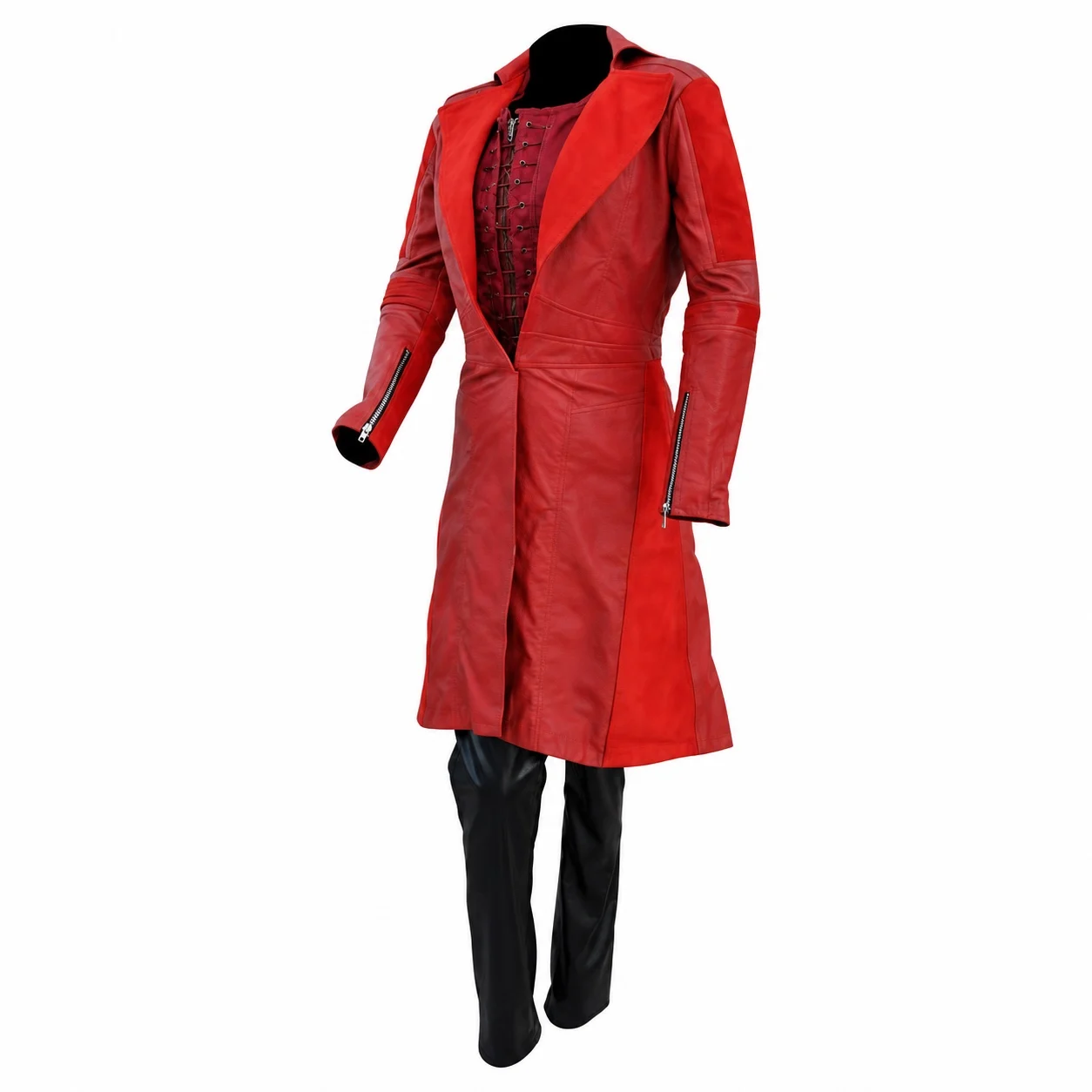 Scarlet Witch Civil War Inspired Leather Cosplay Outfit 3 Scarlet Witch Civil War Inspired Leather Cosplay Outfit